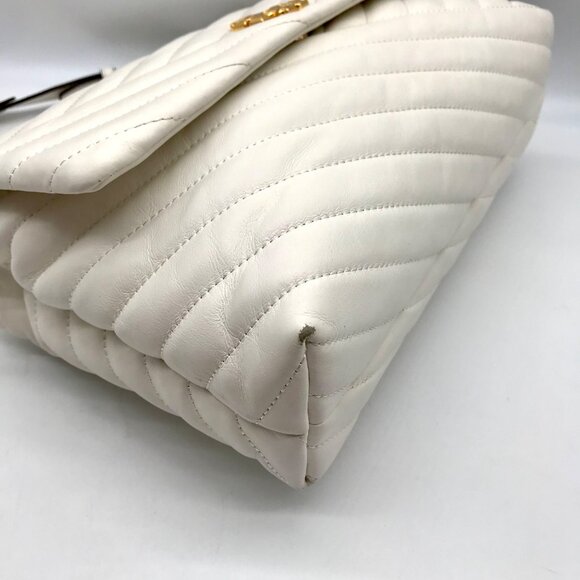 Tory Burch Ivory Leather Kira Chevron Convertible Shoulder Bag - Picture 8 of 11